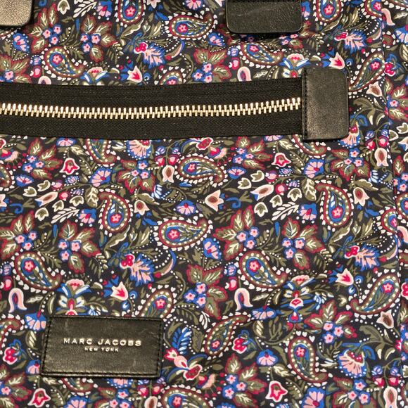 Marc Jacobs Garden Paisley Snap Top Lightweight Nylon Tote Bag Black Trim - Picture 9 of 10
